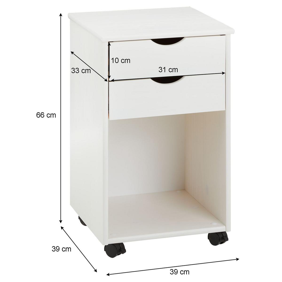 ROLLCONTAINER KANO weiß - Weiß, Holz (39/65/39cm) - IDIMEX