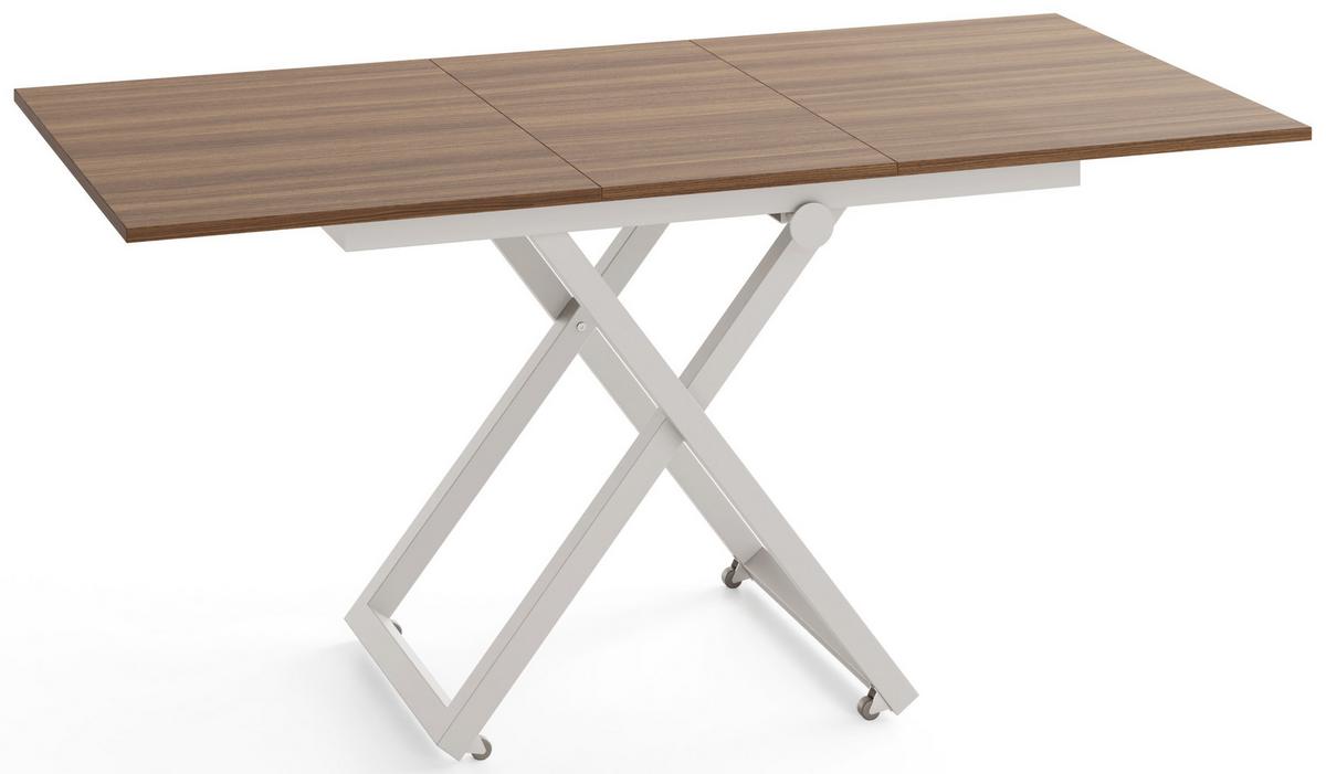 COUCHTISCH Axen höhenverstellbar ausziehbar, Nussbaum Braun 120-160/80/38-75 cm - Kaschmir/Walnussfarben, Holzwerkstoff/Metall (80/160/75cm) - WFL GROUP