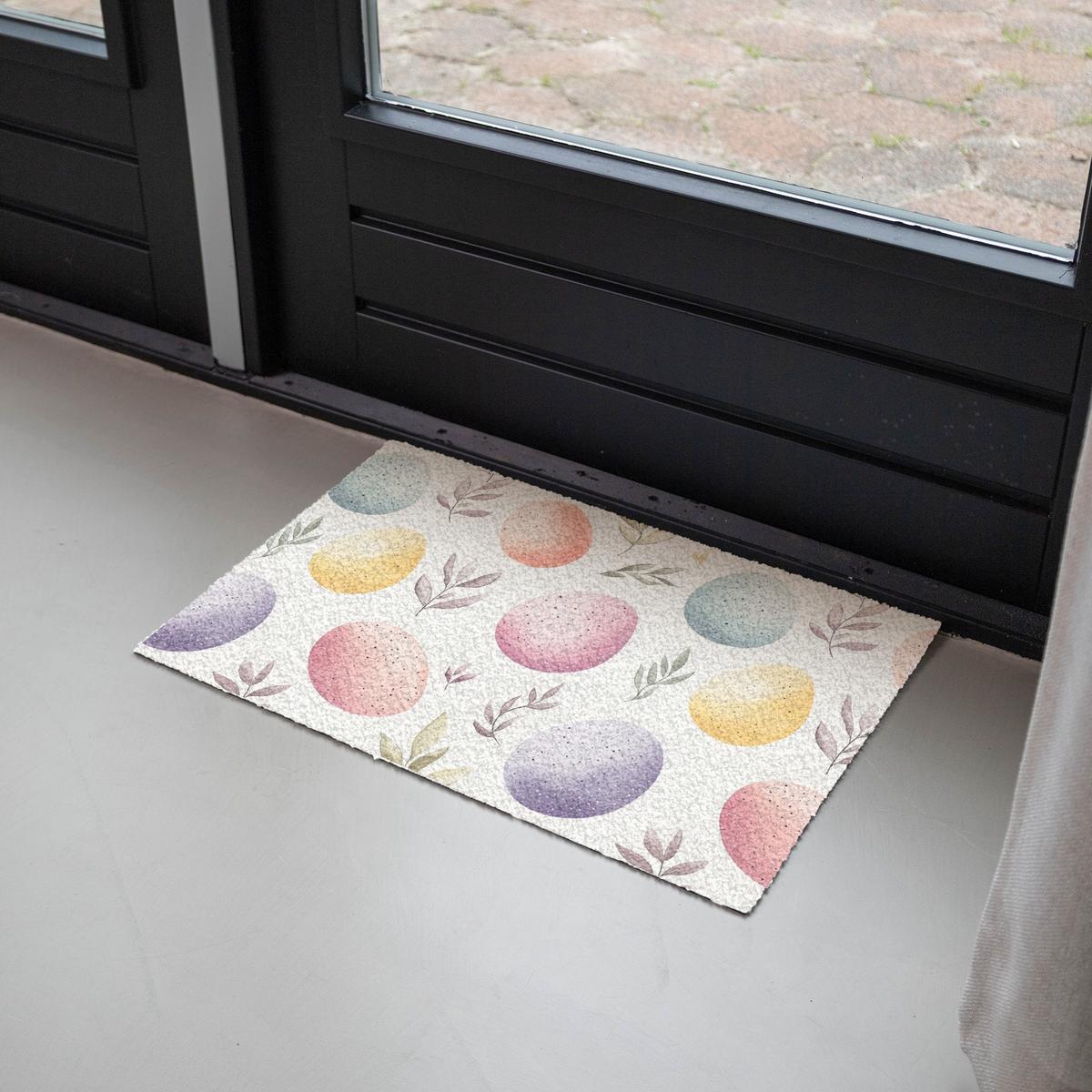 FUSSMATTE Eier - Bunt - Muster Teppichmatte 60x40 cm - Multicolor, Kunststoff (40/60cm) - MuchoWow