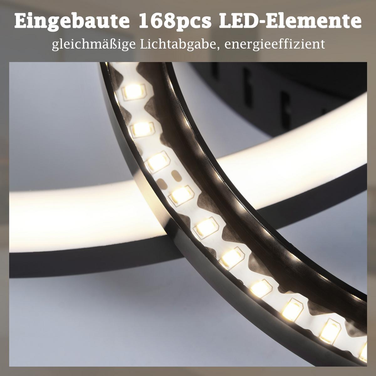 LED DECKENLEUCHTE Lrisal 40.5/30/6.7 cm - Schwarz, Kunststoff (40.5/30/6.7cm) - ZMH