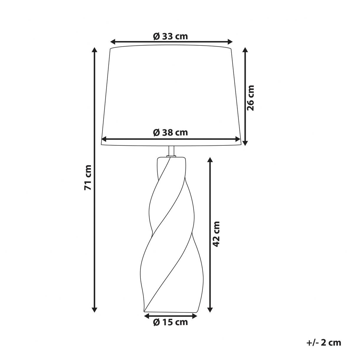 TISCHLAMPE Belaya 38/38/71 cm - Grau, Keramik (38/38/71cm) - Beliani