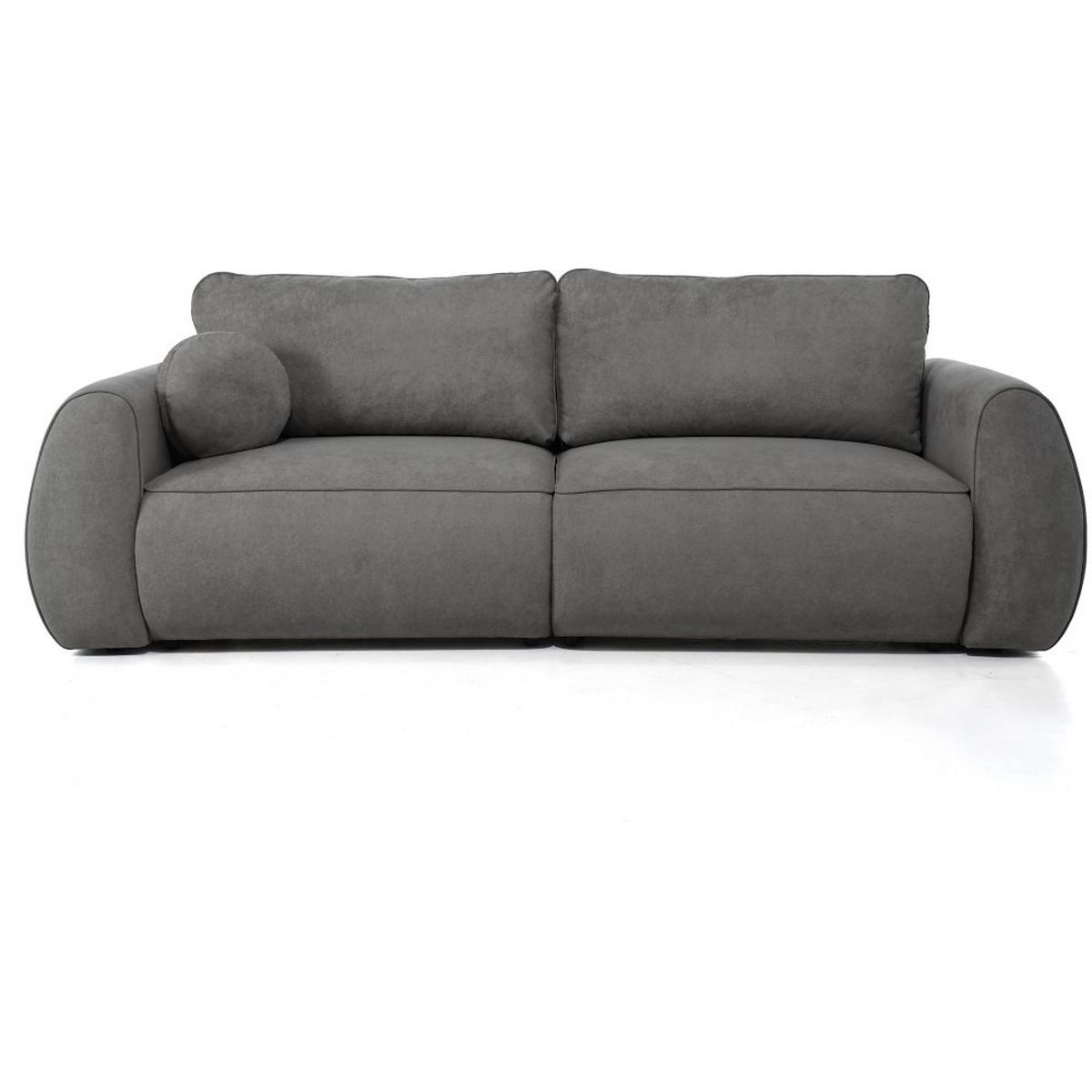 3-SITZER Schlafsofa Bravo mit Eckfunktion, mit zwei Bettkasten, Dunkelgrau - Dunkelgrau/Schwarz, Textil (257/96/110cm) - Beautysofa