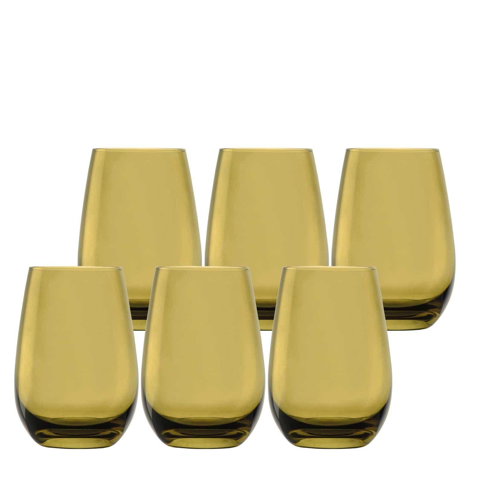 BECHER Elements Oliv 465 ml 6er Set - Olivgrün, Glas (0.465L) - Stölzle Lausitz