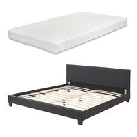 POLSTERBETT Albacete mit Matratze - Schwarz, Textil (160/200cm) - Corium