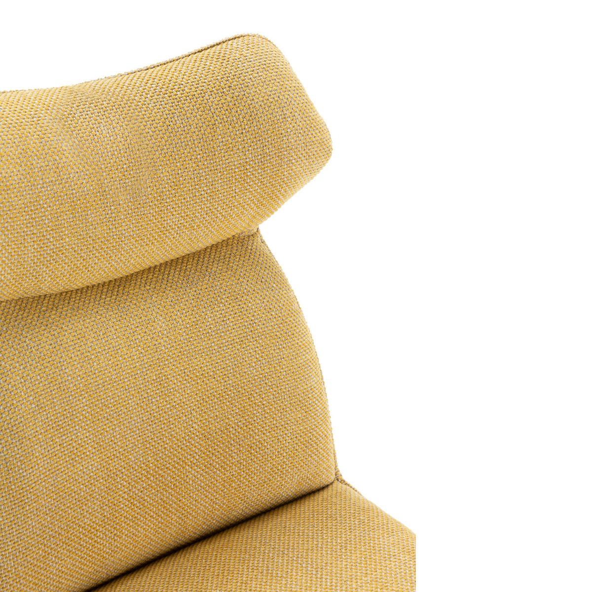 STÜHLEN (Set aus 2) aus stoff mit schwarzen metallbeinen - dara 47/65/51 cm - Gelb, Textil (65/51/47cm) - Calicosy