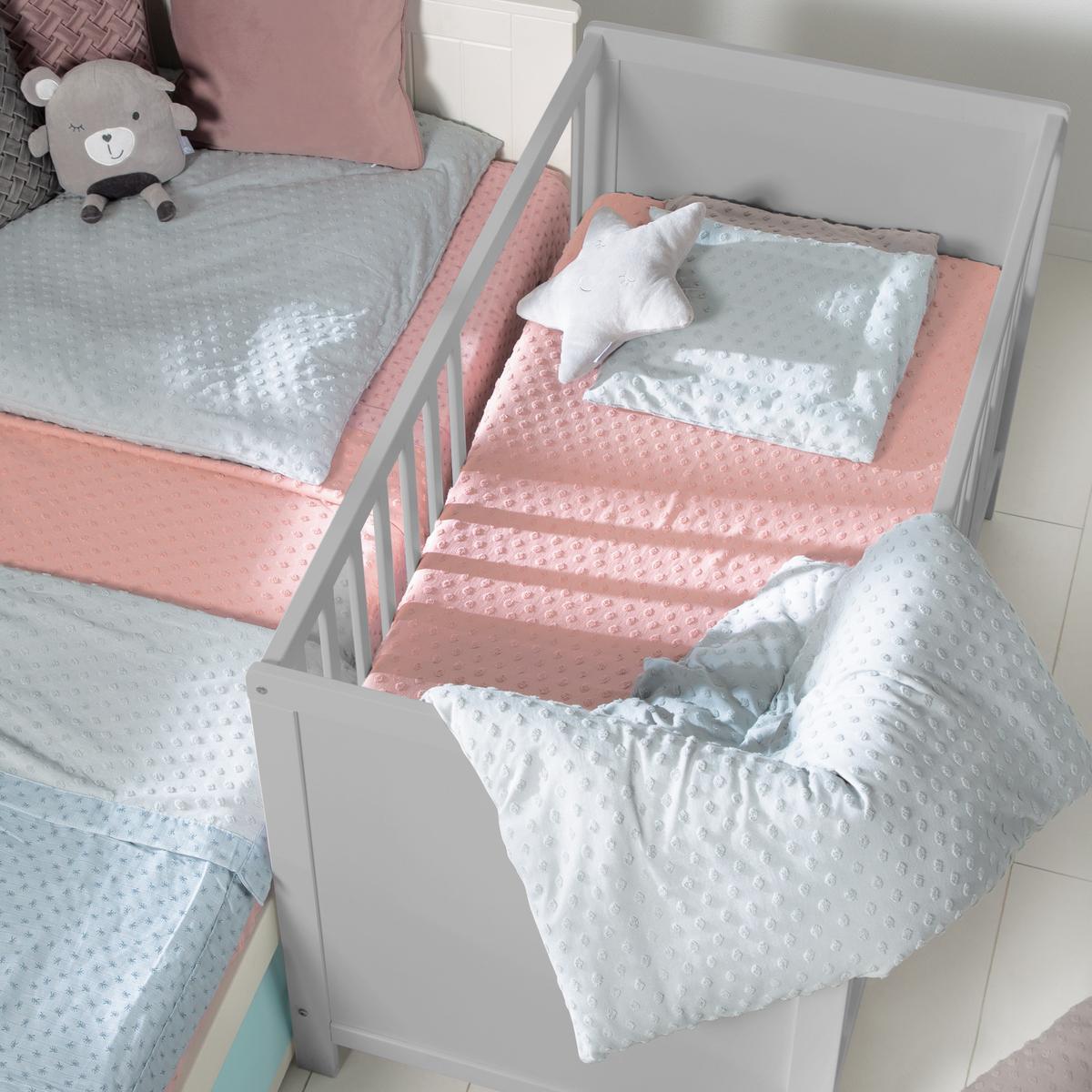 BABY- & BEISTELLBETT mit Matratze 'safe asleep®' - Taupe, Holzwerkstoff (60/120cm) - Roba
