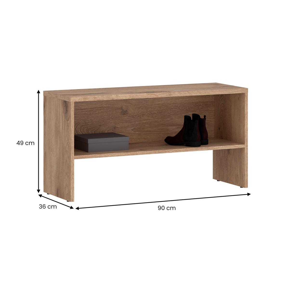 GARDEROBENBANK MALEA braun, Eiche - Braun, Holzwerkstoff (90/48/36cm) - IDIMEX
