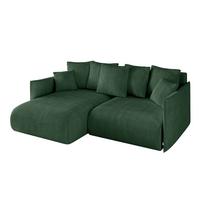 ECKSOFA Ottomane links ONESK-L 216x177x72 Grün Cord - Grün, Holzwerkstoff/Kunststoff (216/177cm) - ALTDECOR