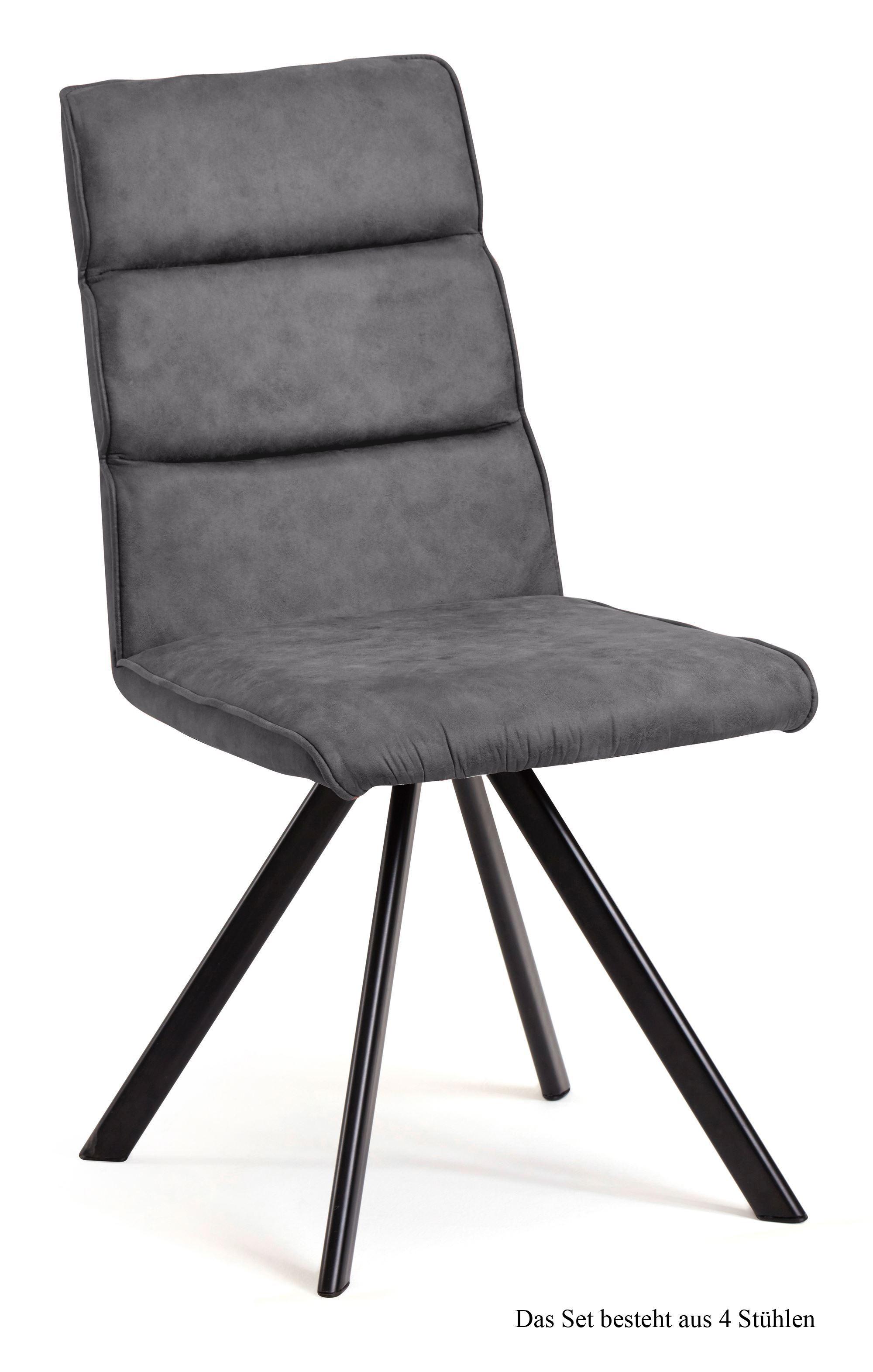 ESSZIMMERSTUHL (4er-Set) Ddene 47x92x60 Schwarz/Grau - Schwarz/Grau, Kunststoff (60/92/47cm) - 58aufmkessel