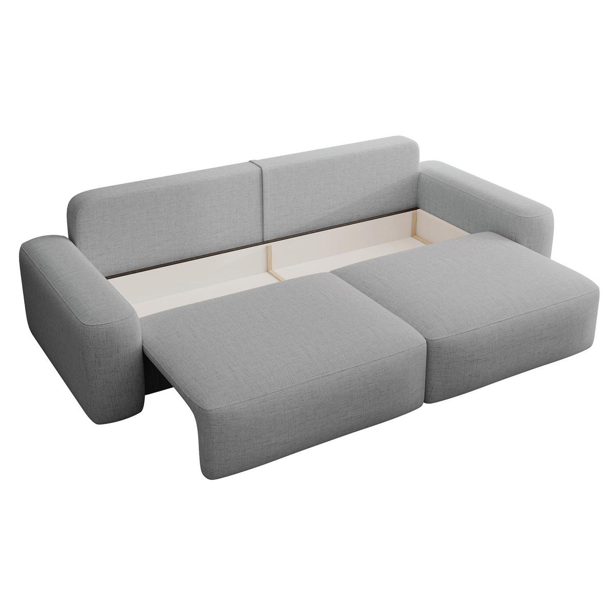 SCHLAFSOFA Carnos Grau Chenille - Schwarz/Grau, Kunststoff/Textil (257/82/105cm) - Selsey