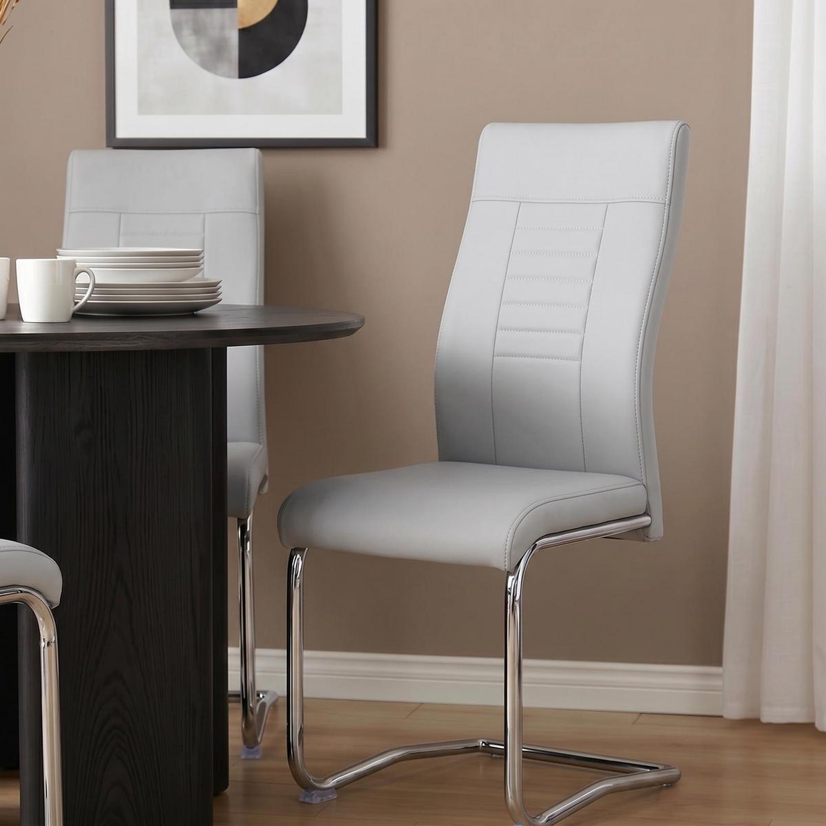 ESSZIMMERSTUHL LOANO 4er-Set grau - Grau, Textil (42/98/60cm) - CARO-Möbel