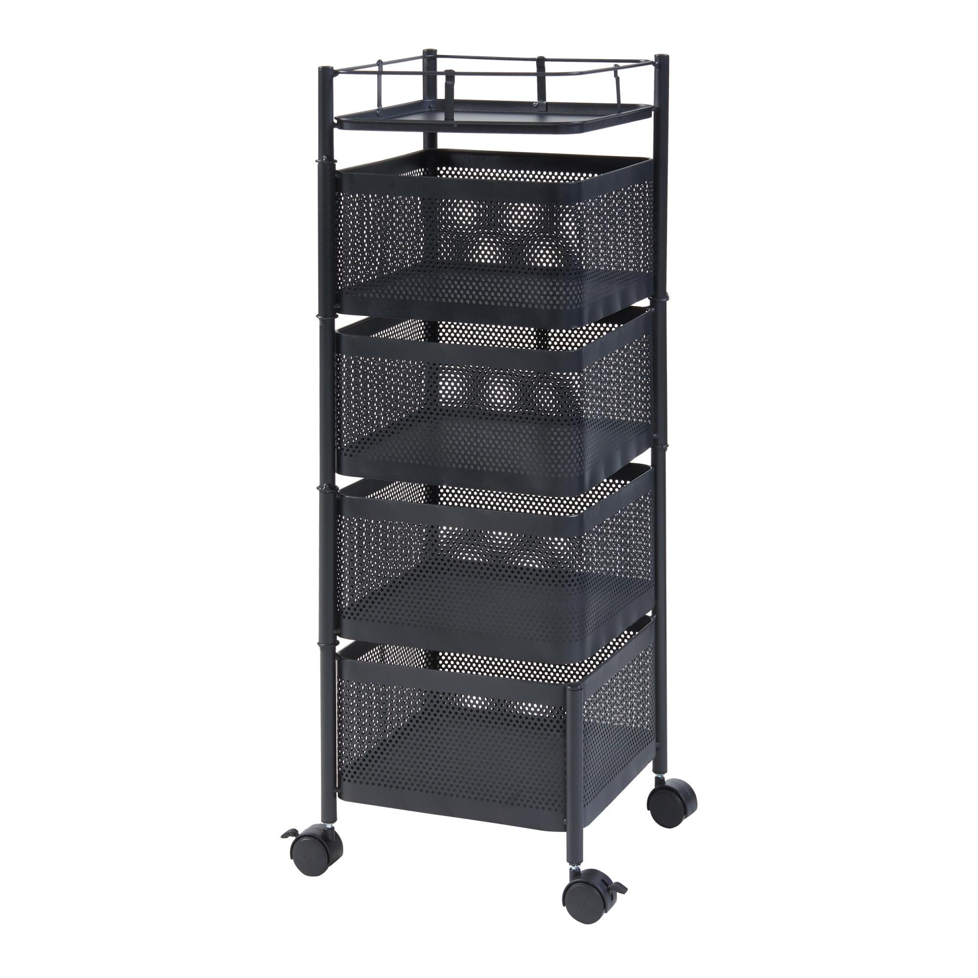 ROLLWAGEN Sunndal - Schwarz, Metall (27/79.5/27cm) - [en.casa]