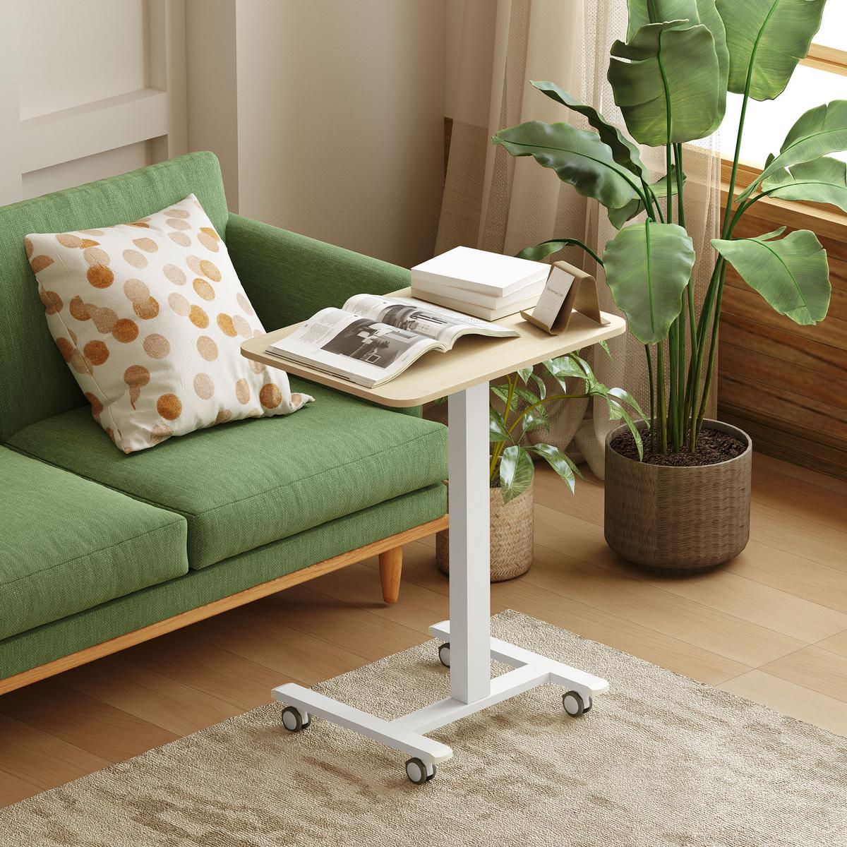 LAPTOPTISCH Spanplatte Stahl Rustikal-Braun - Braun/Weiß, Holzwerkstoff (65/48/108cm) - Vinsetto