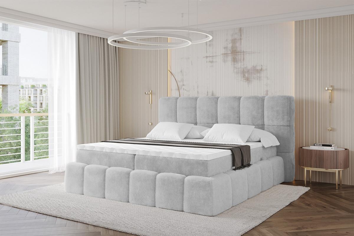 BOXBETT - AURI-H3 - 160x200 Grau Lapitt - Anthrazit, Holzwerkstoff (160/200cm) - ALTDECOR