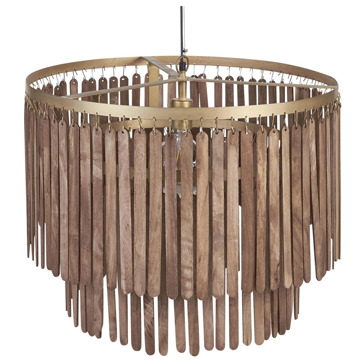 HÄNGELEUCHTE Kaveri 60/60/146 cm - Dunkelbraun, Holz (60/60/146cm) - Beliani