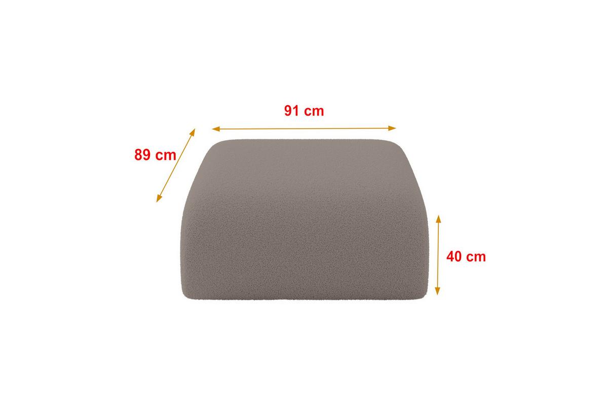 POUF MIRA-PUF 91x89x40 Braun cm Bouclé Modular Sitzhocker - Dunkelbraun/Schwarz, Holzwerkstoff/Kunststoff (91/40/89cm) - ALTDECOR