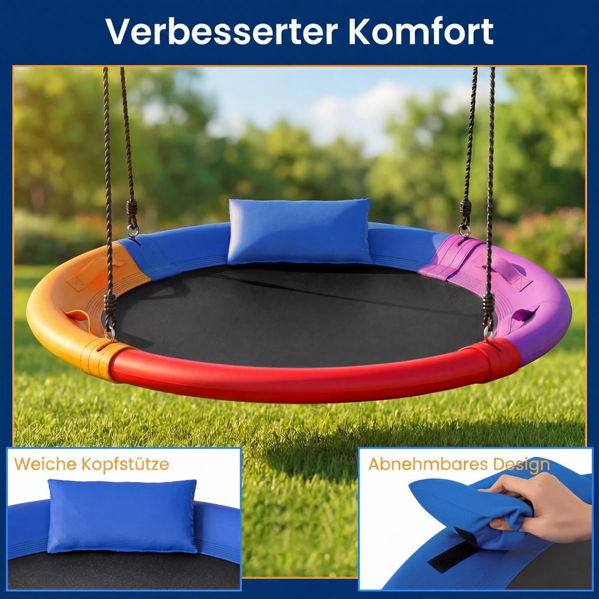 NISTSCHAUKEK Belastbarkeit 150kg bunt - Multicolor, Textil (120/112/120cm) - COSTWAY