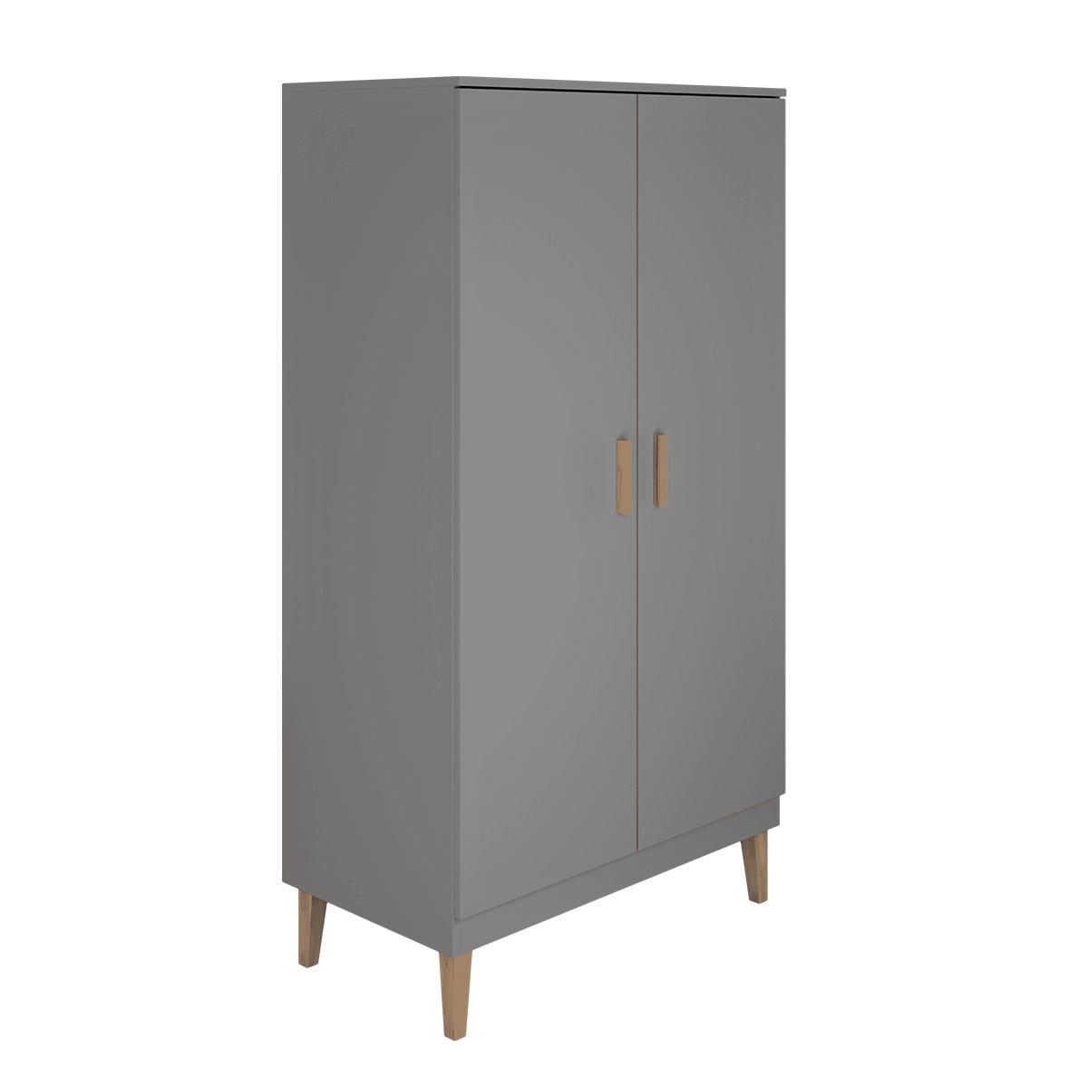SCHRANK 2 Türen Kubi Grau - Grau, Holzwerkstoff (184/55/100cm) - Petits-meubles