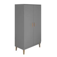 SCHRANK 2 Türen Kubi Grau - Grau, Holzwerkstoff (184/55/100cm) - Petits-meubles