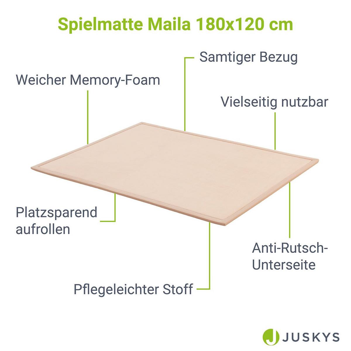 SPIELMATTE Maila beige 180 x 120 cm - Beige, Textil (120/2/180cm) - Juskys