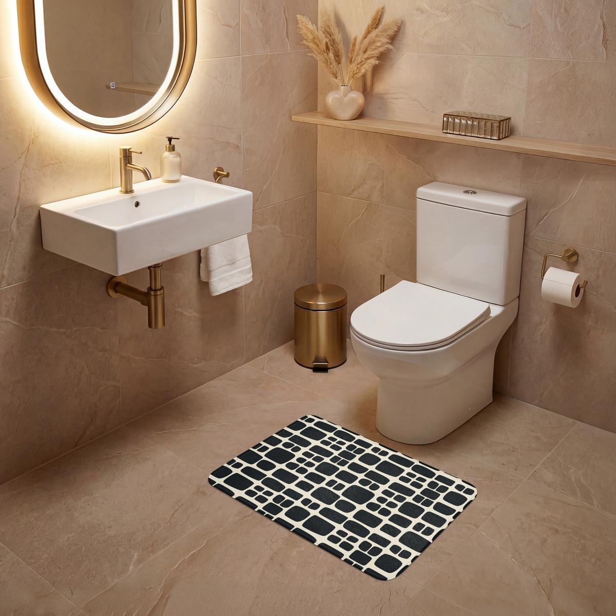 WC-VORLEGER Modern - Bio - Schwarz Toilettenvorleger 60x40 cm - Anthrazit, Textil (60/1cm) - OnlyWow