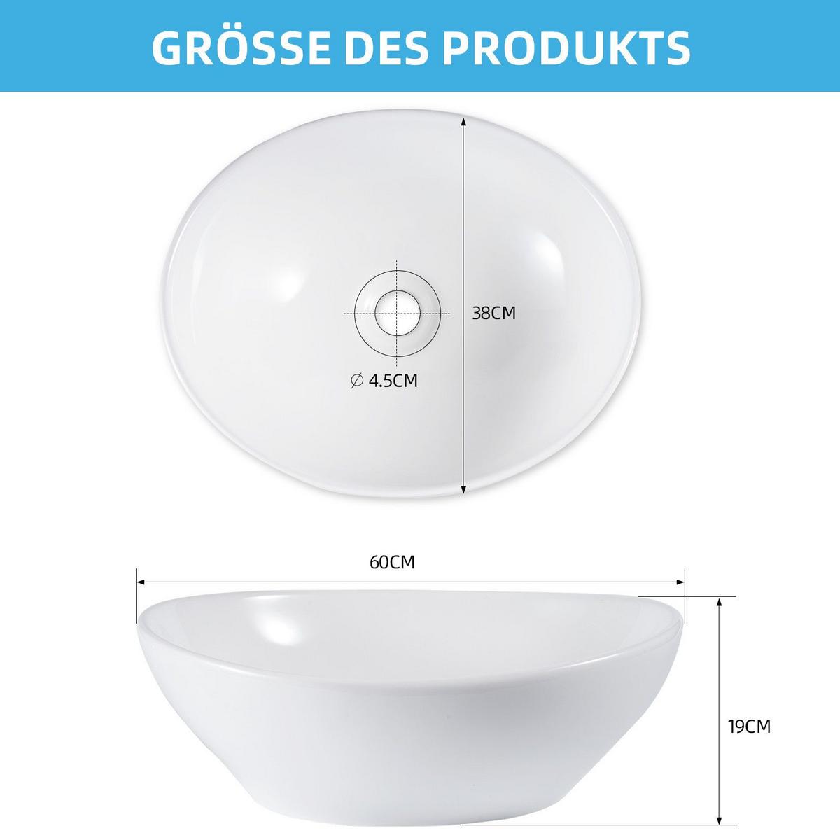 WASCHBECKEN Barsinghausen II 41/33/14.5cm - Weiß, Keramik (33/14.5/41cm) - Nettlife