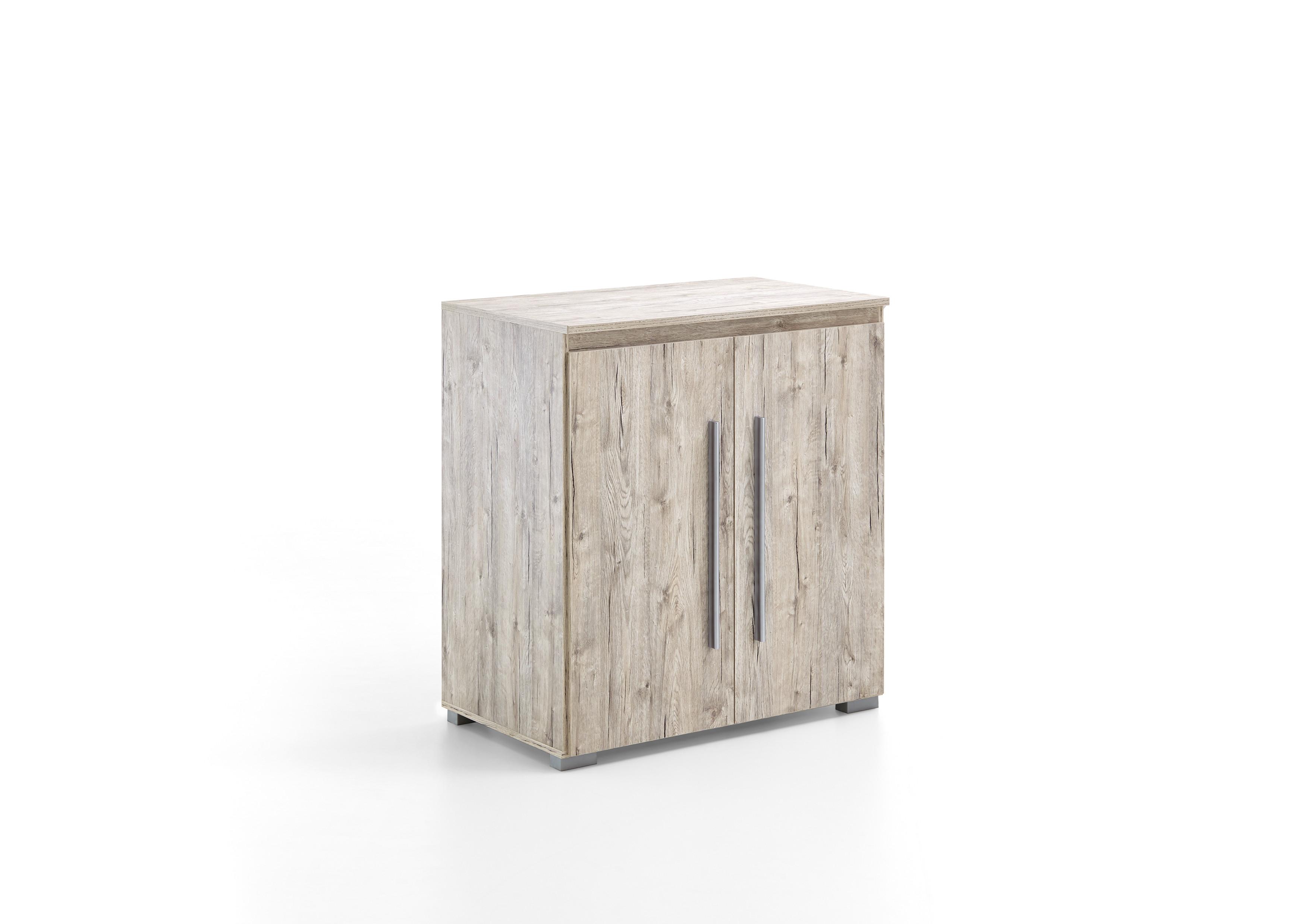KOMMODE 85/92/50 cm Eiche Sand - Eichefarben/Silberfarben, Holzwerkstoff/Kunststoff (85/92/50cm) - arthur berndt