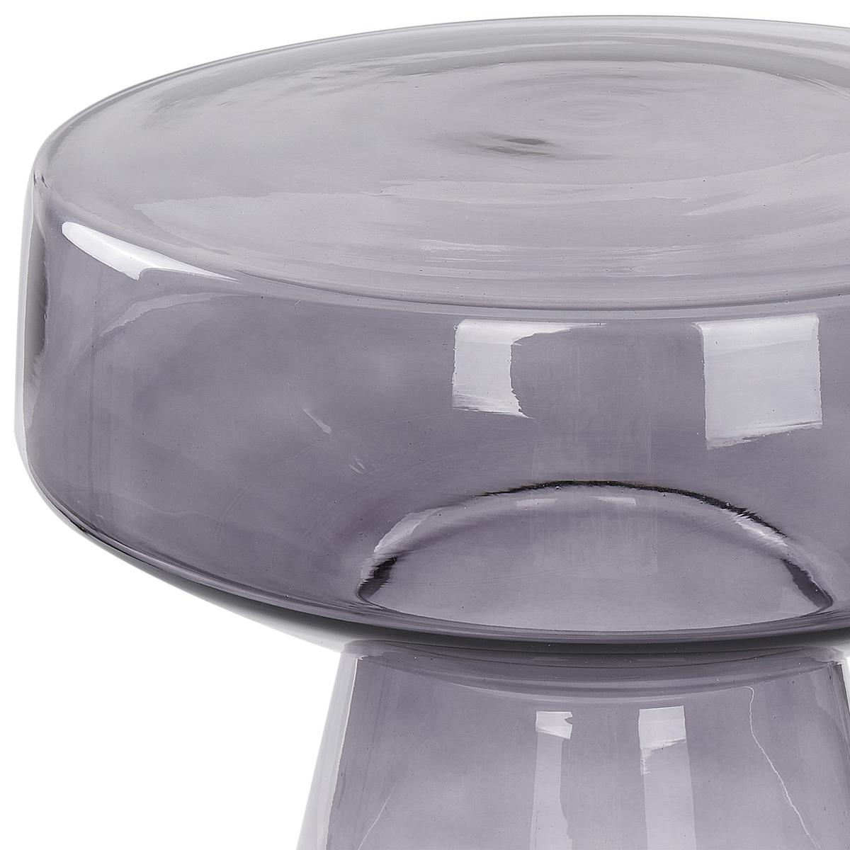 BEISTELLTISCH Rauchglas grau rund 37 cm Laguna - Grau, Glas (37/37/43cm) - Beliani