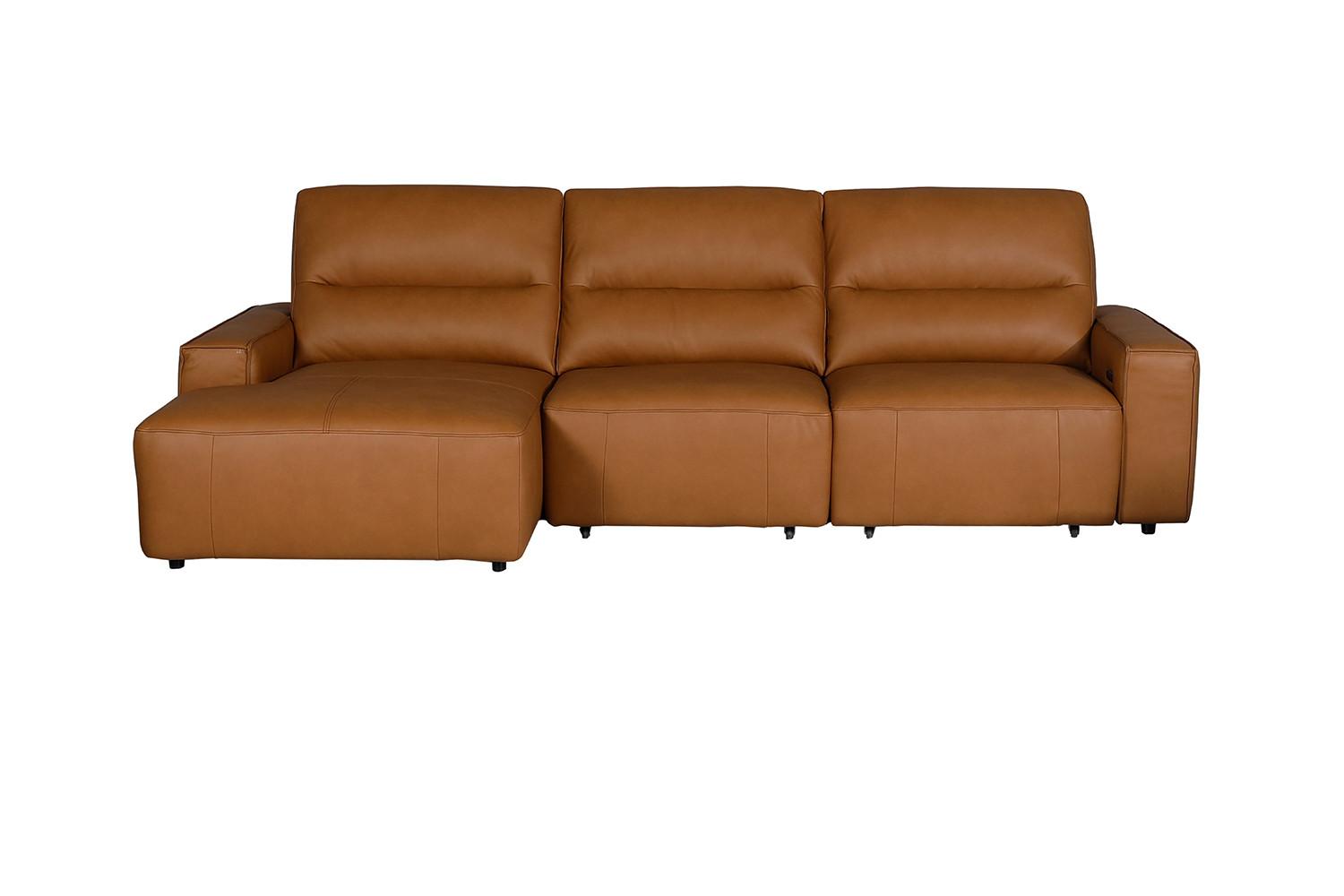 BIGSOFA DORI Braun Leder - Schwarz/Braun, Leder/Kunststoff (288/92/164cm) - KAWOLA