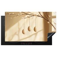 HERDABDECKPLATTE Beige - Osterkuchen - Eier Induktionsschutz 91.2x52 cm - Beige, Kunststoff (91.2/52/0.2cm) - MuchoWow