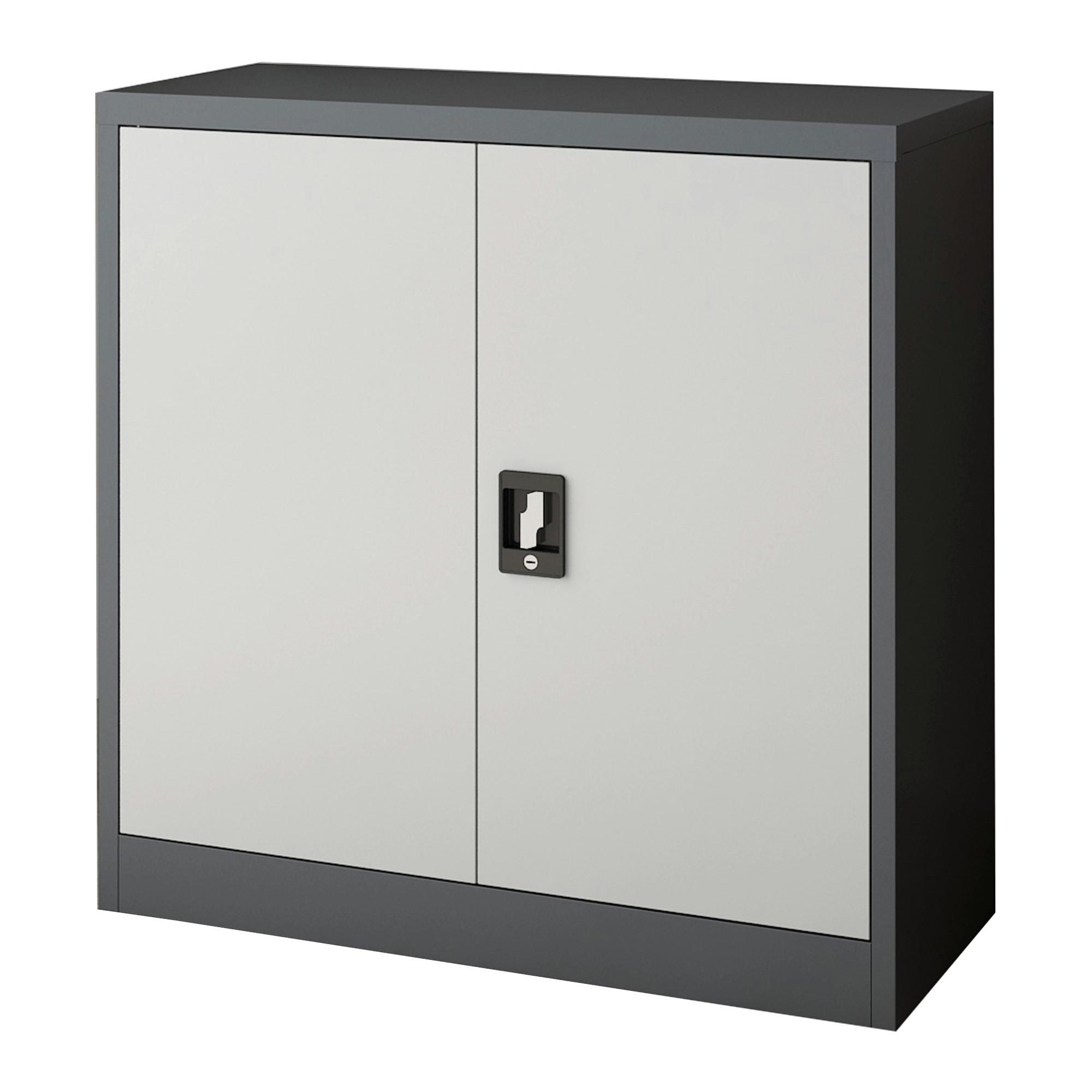 AKTENSCHRANK Molise - Grau, Metall (90/90/40cm) - [en.casa]