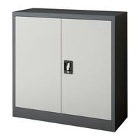 AKTENSCHRANK Molise - Grau, Metall (90/90/40cm) - [en.casa]