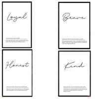 POSTER Set mit 4 Englisch ‚Mein Junge‘ von Wörtern mit Definitionen A3 Schwarzer Rahmen - Schwarz, Papier (29.7/3cm) - Nacnic