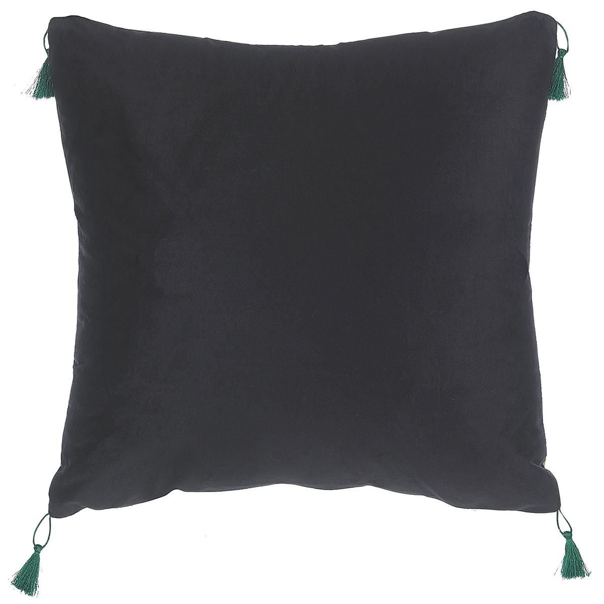 DEKOKISSEN 2er-Set Schwarz 45/45 cm Kuhi - Schwarz, Textil (45/45cm) - Beliani
