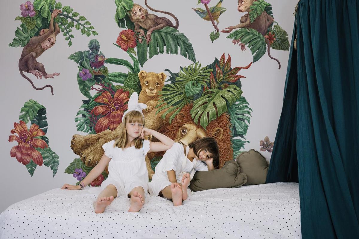 WANDAUFKLEBER 130x205cm - Tropischer Dschungel - Multicolor, Kunststoff (130/205/0.1cm) - Wallfluent