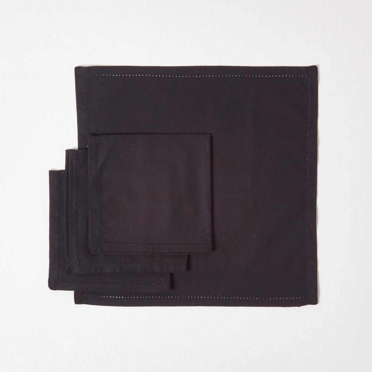 STOFFSERVIETTEN 4er-Set schwarz 45/45 cm, 100% Baumwolle - Schwarz, Textil (45/45cm) - Homescapes