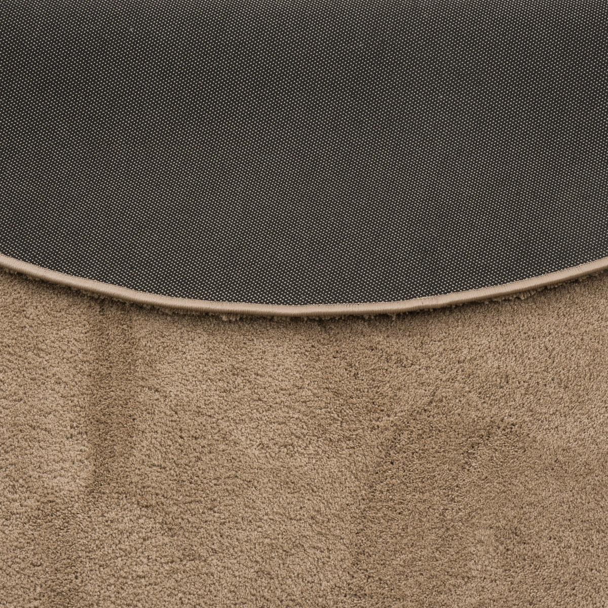 HOCHFLOR SUPER SOFT TEPPICH SILKY RUND - Taupe, Textil (120/120cm) - Pergamon