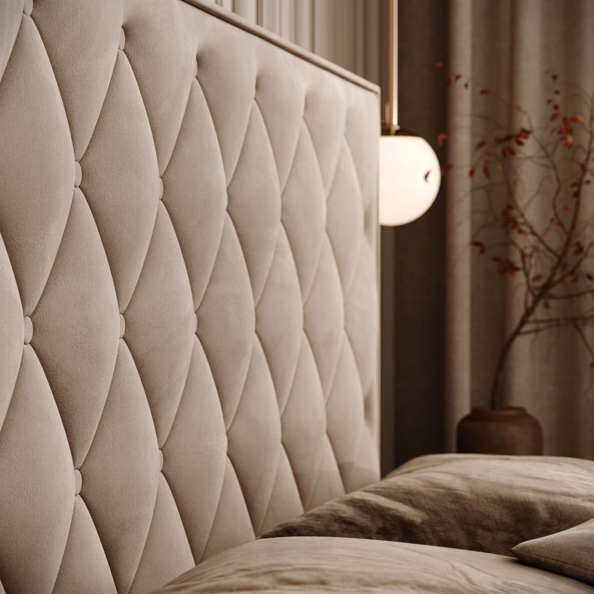 BOXSPRINGBETT INEZ II mit Bettkasten mit Topper 140x200 cm Royal Velvet 170 - Beige, Textil - Lookway