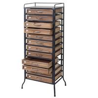 APOTHEKER-SCHRANK Braun, Schwarz - Schwarz/Braun, Holz (55/129/38cm) - MCW