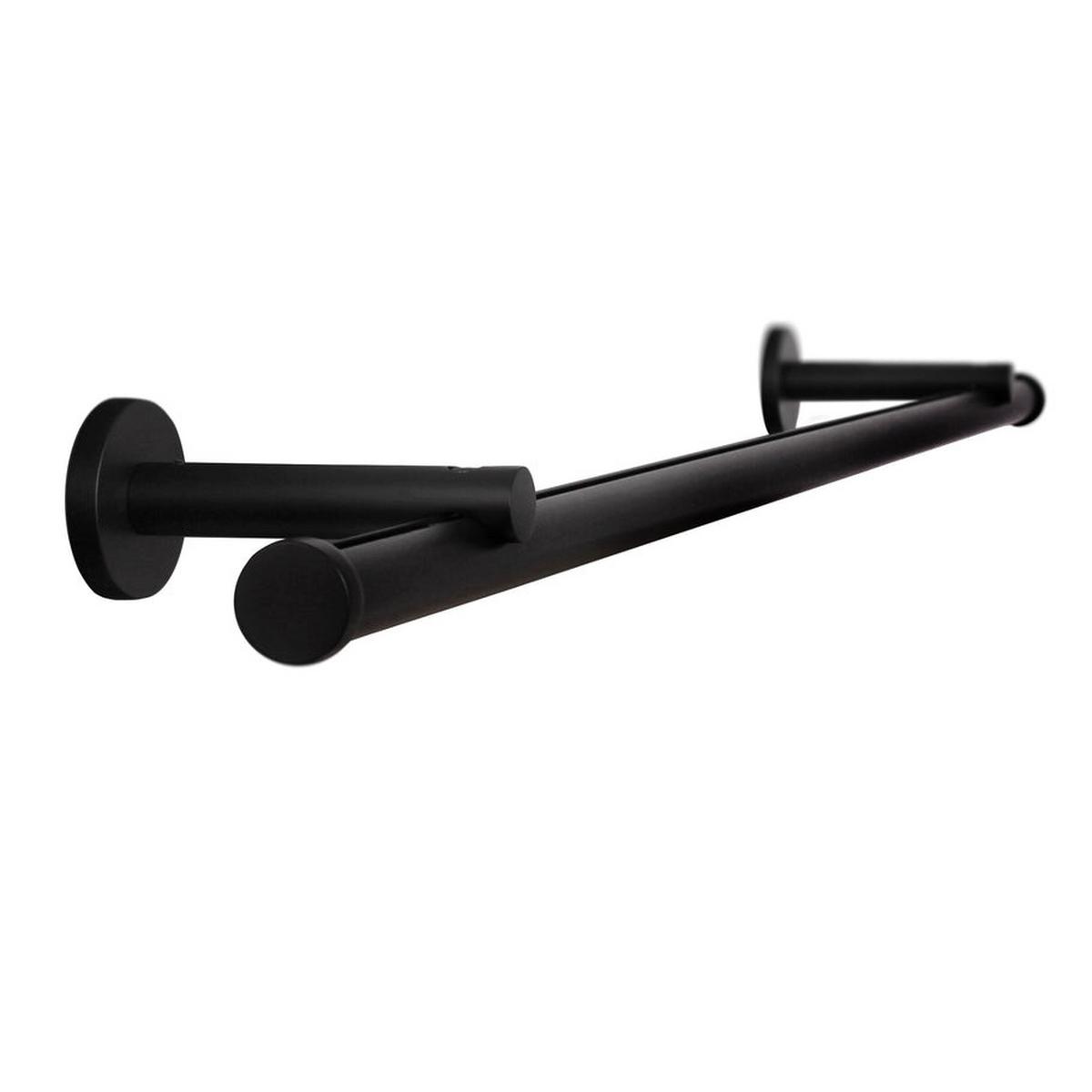 GARDINENSTANGE Innenlauf 1-lauf Kappe - Schwarz, Metall (80cm) - Deco-Raum