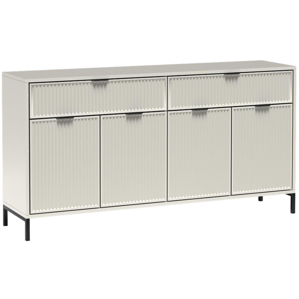 KOMMODE Linna 4D2S kaschmir 165 cm - Kaschmir/Schwarz, Holzwerkstoff/Metall (165/86/40cm) - Beautysofa