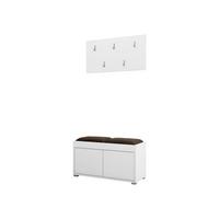 GARDEROBEN-SET Gesita VII - Silberfarben/Weiß, Holzwerkstoff/Kunststoff (84/45/35cm) - MIRJAN24