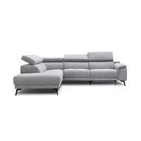 ECKSOFA FIERO 5-Sitzer mit 1 Relaxfunktion, silberfarben - Silberfarben, Holzwerkstoff/Textil (228/290cm) - Wozimo