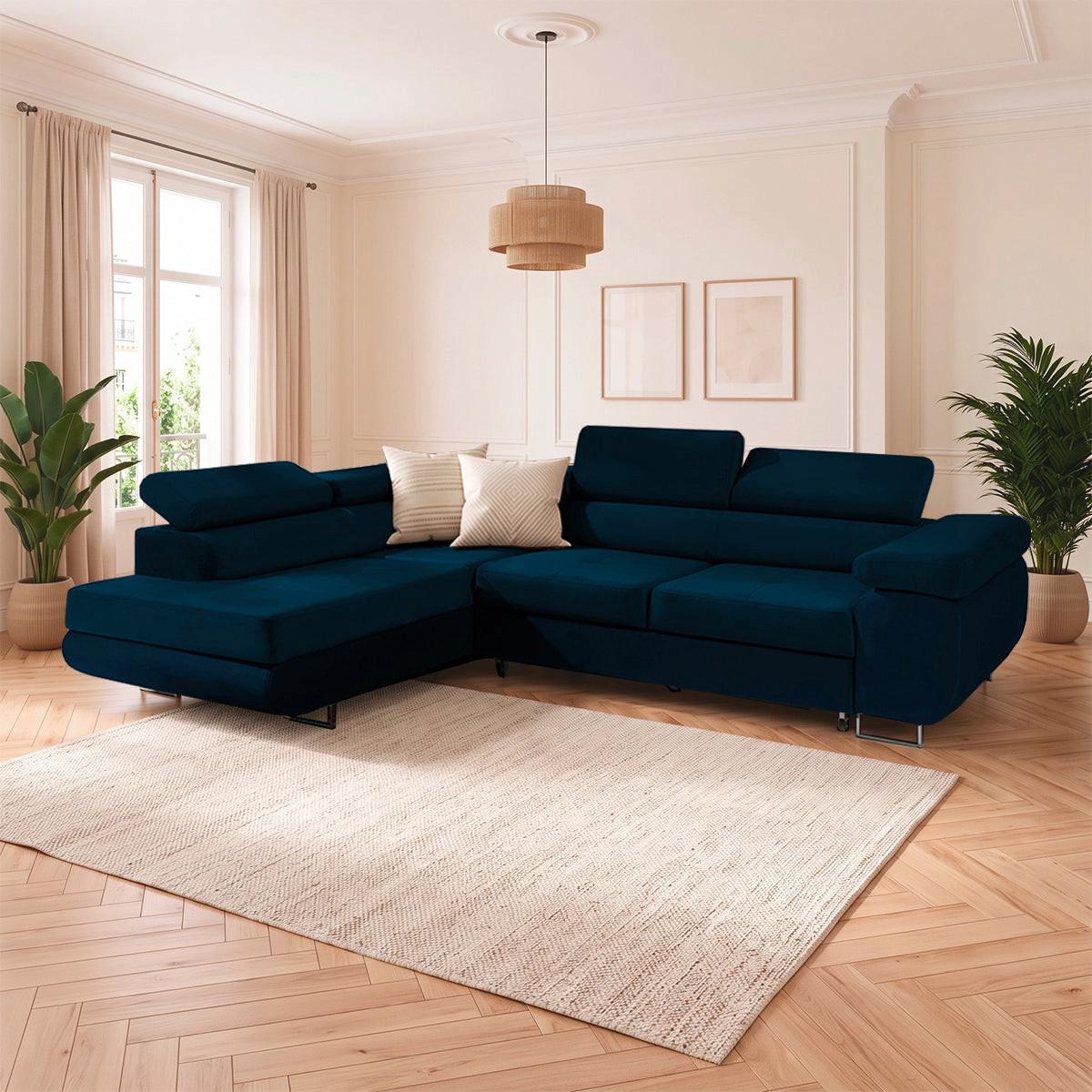 ECKSOFA Wilson 4 Sitzplätze Blau - Blau, Textil (271/201cm) - Petits-meubles