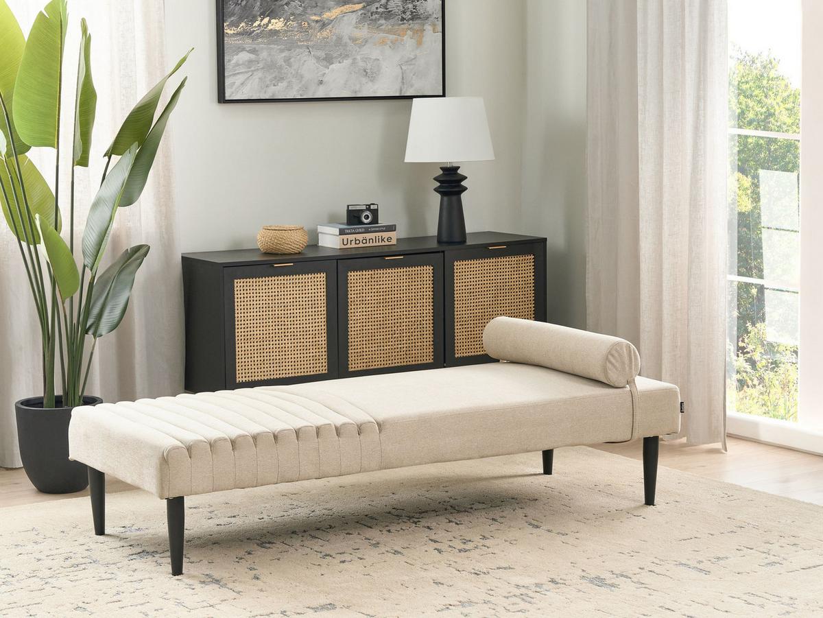 CHAISELONGUE Stoff Beige Mauriac - Beige, Textil (74/40/180cm) - Beliani