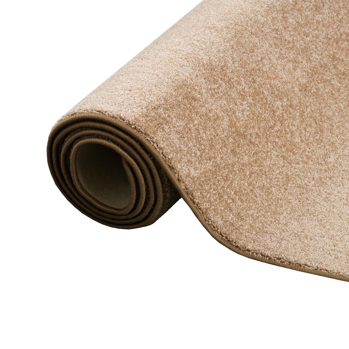 HOCHFLOR VELOURS TEPPICH LUNA - Beige, Textil (133/133cm) - Snapstyle