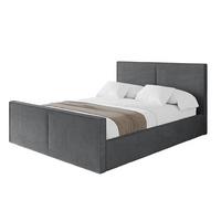 POLSTERBETT mit Bettkasten, Fußteil und Lattenrost, Boxbett ohne Matratze - EMMI-Z 140x200 Dunkelgrau - Anthrazit, Holzwerkstoff/Textil (140/200cm) - ALTDECOR