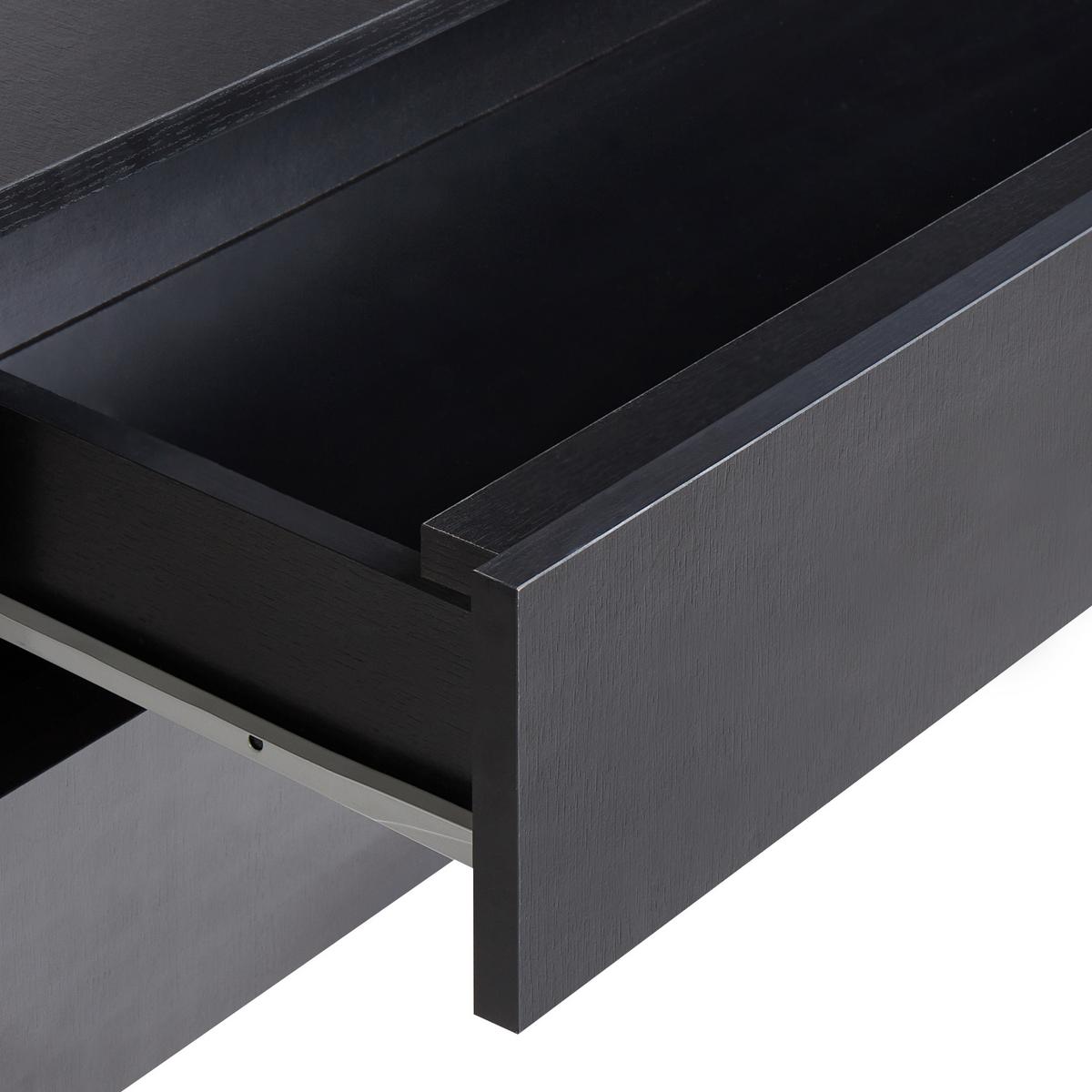 BADEZIMMERSCHRANK mit Rädern 80 cm Schwarz Teresina - Schwarz, Holzwerkstoff (80/38/39cm) - Beliani