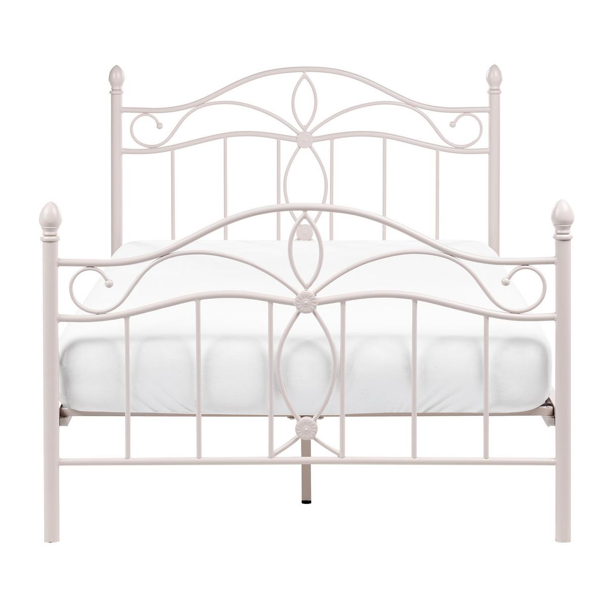 BETT mit Lattenrost 120/200 Stahl Hellbeige Antlia - Beige, Metall (120/200cm) - Beliani