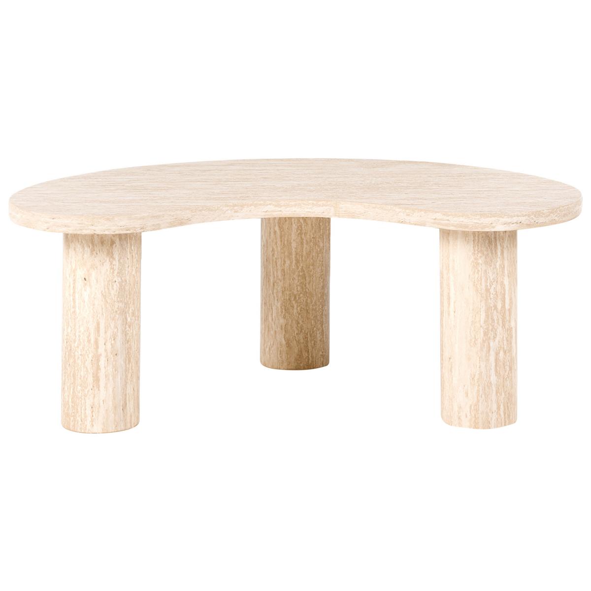 COUCHTISCH 52/90 cm Travertinoptik Travertinoptik Noma - Beige, Holzwerkstoff (52/90/35cm) - Beliani